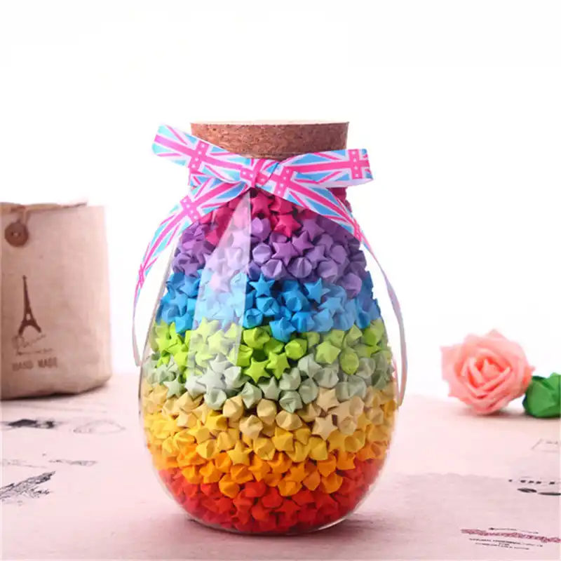 11 Colores Artesanías Origami Estrella De La Suerte Tiras De Papel Origami Arco Iris Papel De Colores Estrellas Decoración De Papel