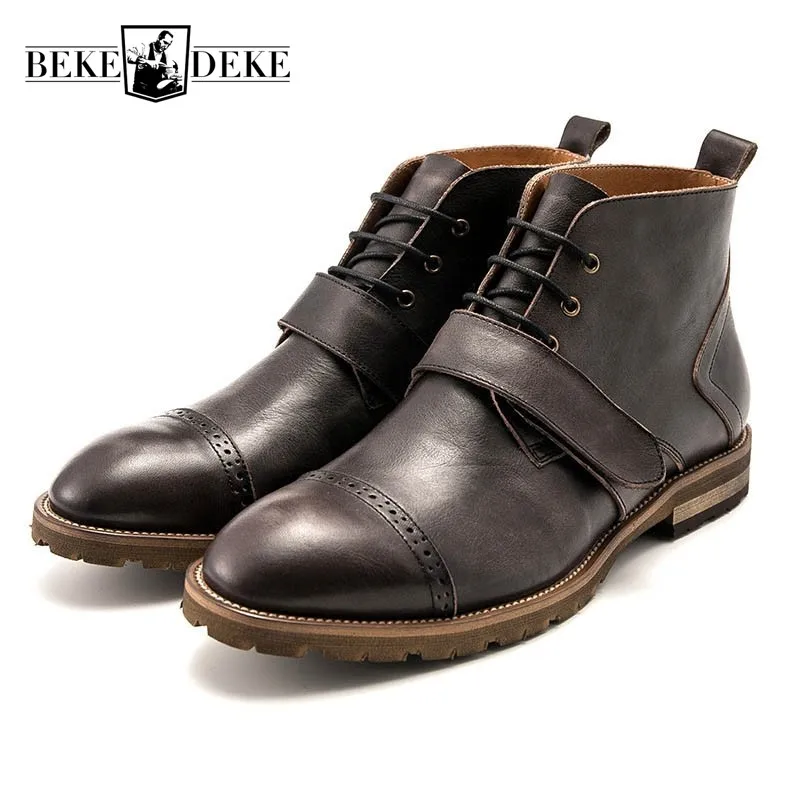 Vintage Winter New Fashion Mens Boots Genuine Leather Cow Shoes Lace Up Low Heel Round Toe Man Footwear Motorcycle Biker Botas цена Vintage Winter New Fashion Mens Boots Genuine Leather Cow Shoes Lace Up Low Heel Round Toe Man Footwear Motorcycle Biker Botas цены онлайн