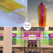 3M качество Дихроичный переливающийся окна автомобиля радужная пленка 68 см Ширина образца осуществляется службами курьерской DHL или FedEx Экспресс-Двуцветные красного цвета