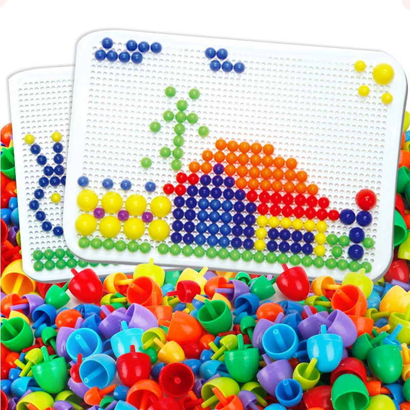 Jeu De Construction En Forme De Champignon Pour Enfants, Ensemble De Clous,  Puzzle, Jouets D'orthographe, Cadeau - D'interconnexion Blocs - AliExpress