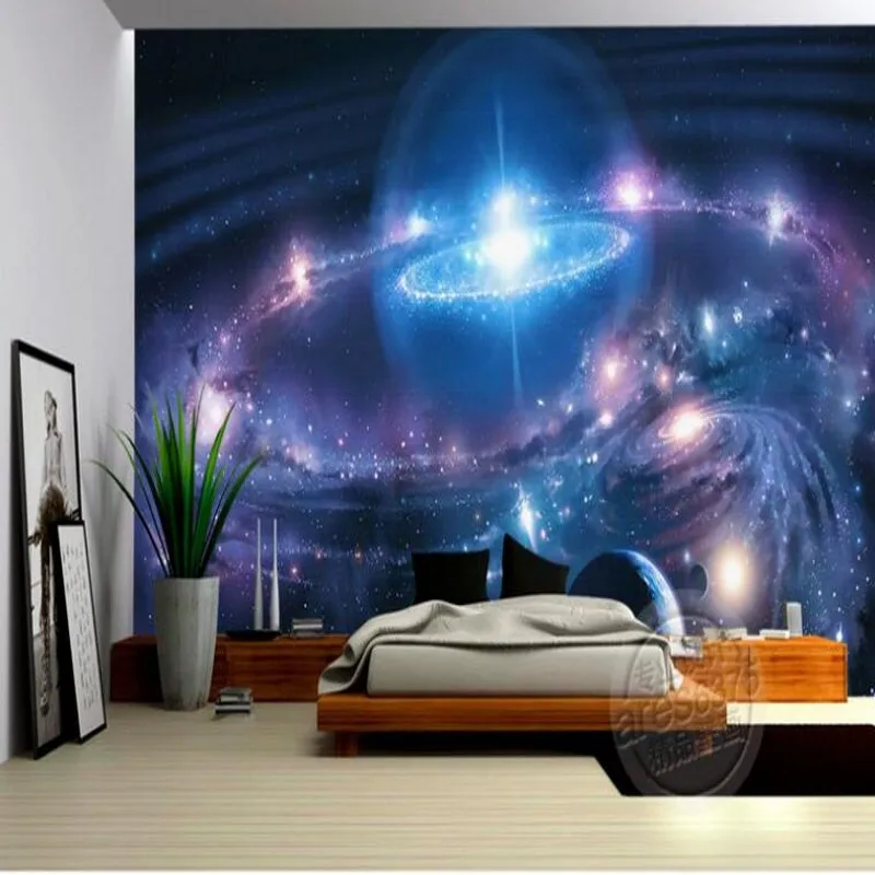 Пользовательские большие фрески 3d Современные Простые небесные космические