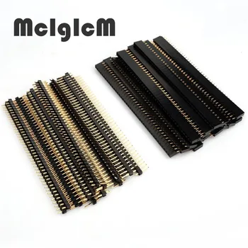 

30pcs 2.54mm Connector Male Female Set 40 Pin 1x40 Single Row 2.54 Breakable PCB Connector Strip Pin Header