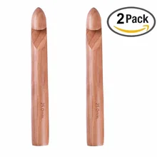 

2pcs/Set Large Size Wooden Crochet Hooks 25mm Knitting Needles For DIY Yarn Sewing Tools Knitting Crochets For Best Mom's Gift