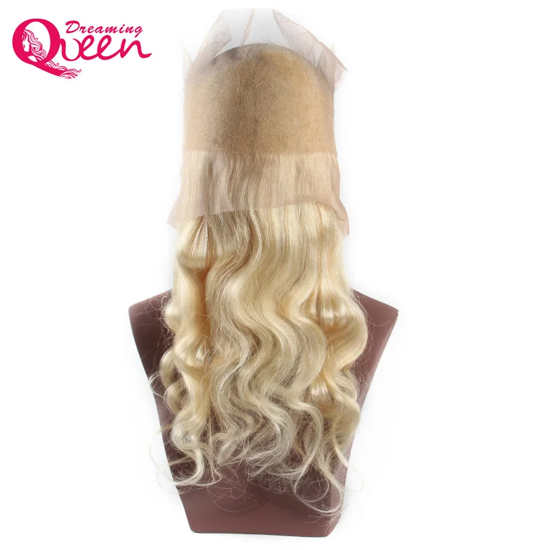 Pre Plucked #613 360 Lace Frontal Closure Blonde Color Body Wave Hair Brazilian Remy Hair With Baby Hair Dreaming Queen Hair brazilian-body-wave-hair-with-closure