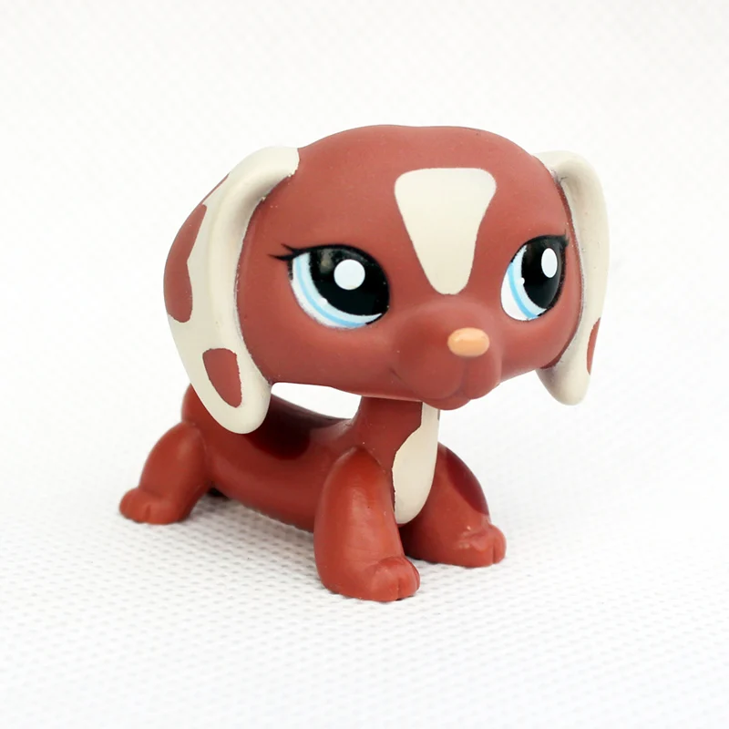 Настоящий lps littlest pet shop hasber игрушки собака короткошерстная Розовая кошка овчарка такса большой датчанин Черный Белый - Цвет: 65