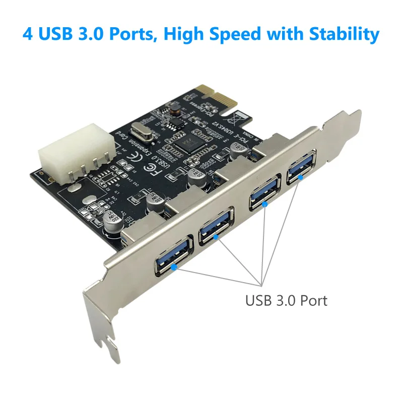 U3V PCI Express Post Card PCI-E USB 3,0 адаптер карта 4 порта 5 Гбит/с PCIE карта расширения добавить на карту для системы Windows