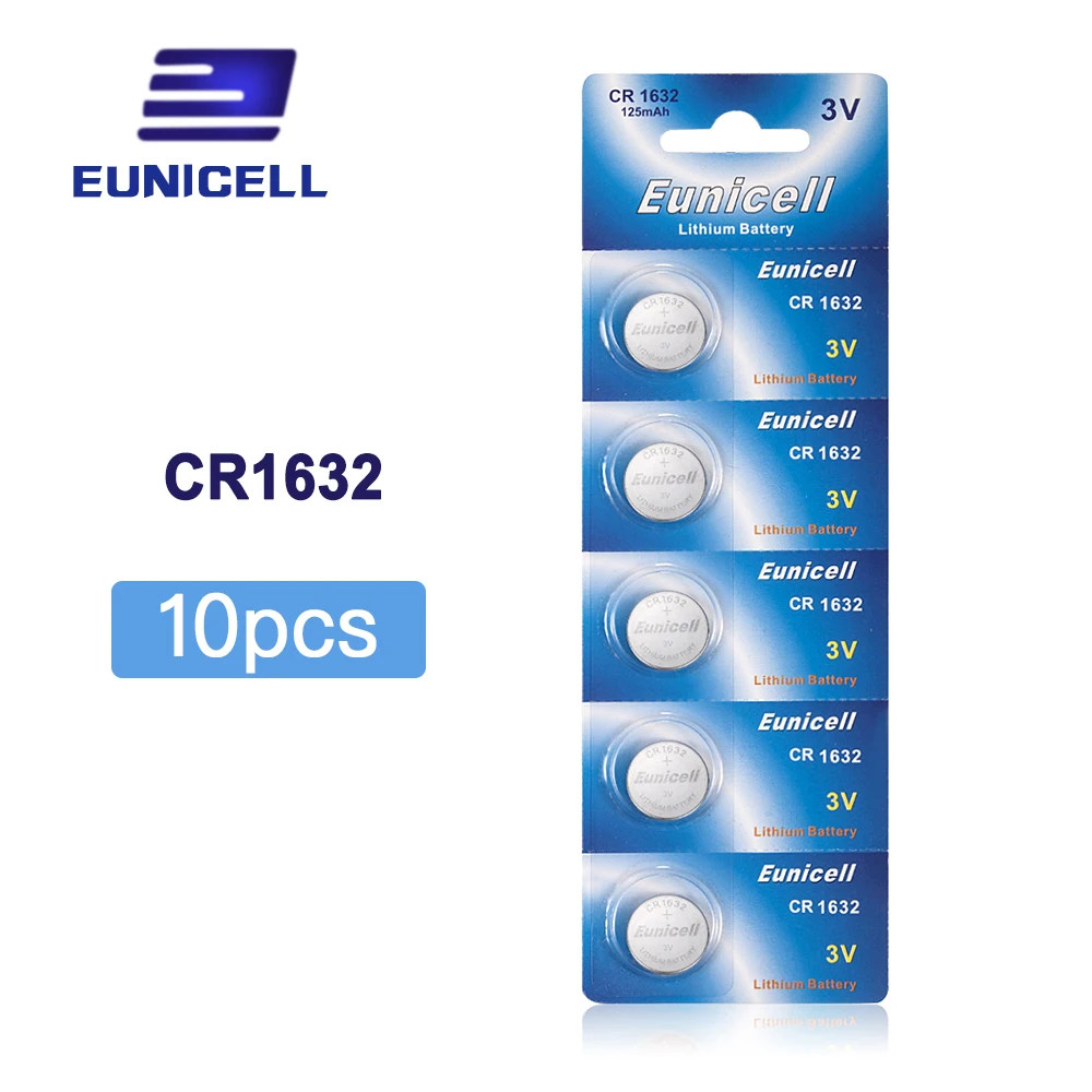 

10pcs CR1632 CR 1632 ECR1632 DL1632 KCR1632 LM1632 3V lithium Button Cell battery Batteries for Toys watch 2Cards