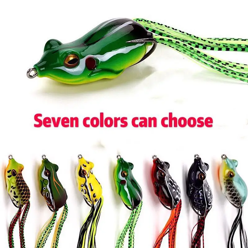 

1PC 6cm 15g Frog Lure Fishing Lures Treble Hooks Top water Ray Frog Artificial Minnow Crank Strong Artificial Soft Bait