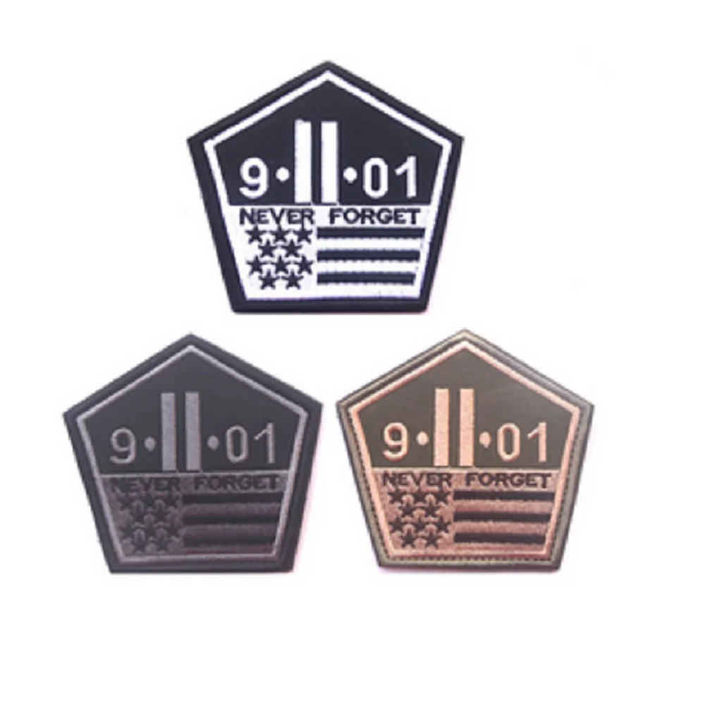 

3D embroidery magic stickers To commemorate the 9.11 American Tactical morale chapter embroidery armband Cloth patch Badges