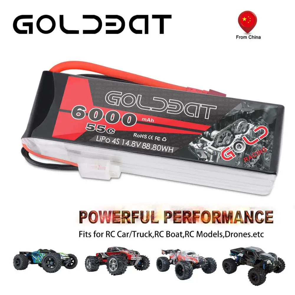 GOLDBAT lipo батарея 6000mAh 14,8 v 4S RC автомобиль lipo 6000mAh 55C батарея LiPo 14,8 v с T XT60 Разъем для RC грузовик RC Heli самолет