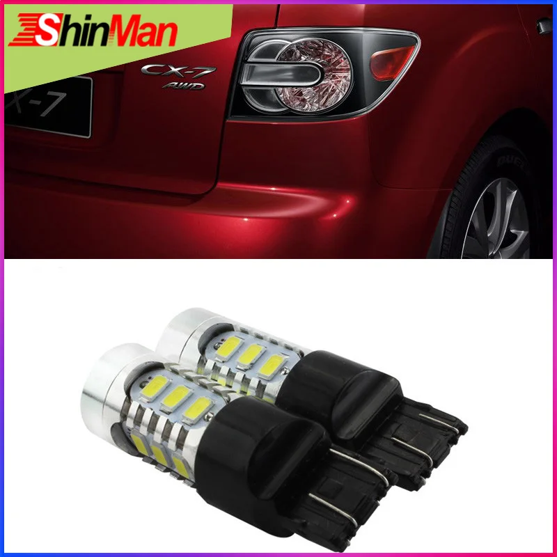 Автомобильный светодиодный стоп сигнал ShinMan мощный 7443 двойная схема 7444 W21 5 Вт