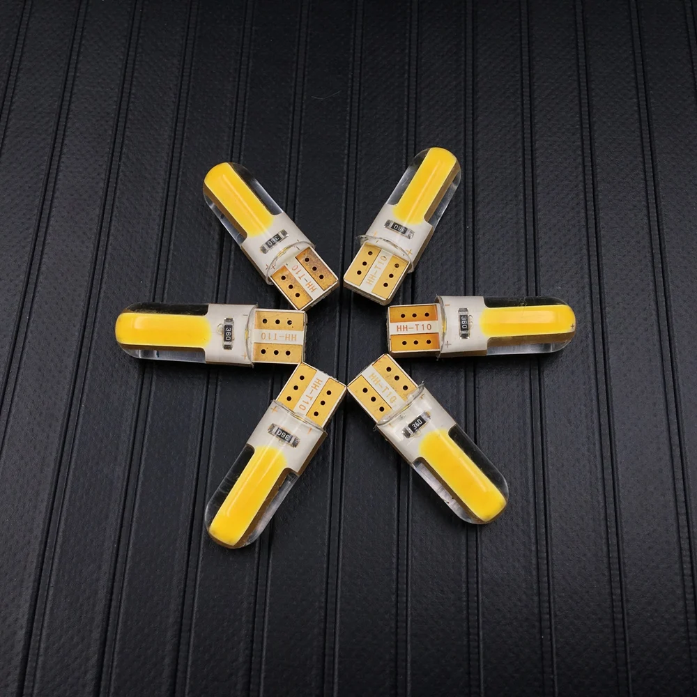 12V W5W T10 COB светодиодный автомобилей Canbus Габаритные лицензии Лампы для чтения W3W W16W