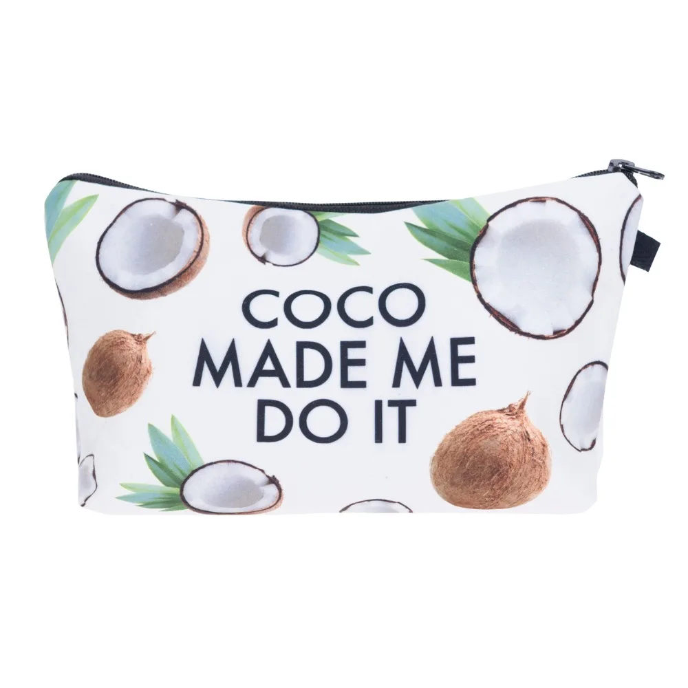 Who Cares Кокосовая 3D печать косметички сумки для путешествий дамская сумка женская косметичка - Цвет: bpd41149