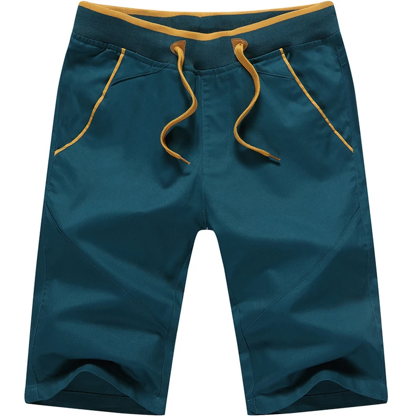 Большие размеры 4XL 5XL новые летние мужские шорты их чистого хлопка средней длины прямые тонкие мужские пляжные шорты в повседневном стиле однотонные мягкие мужские брендовые шорты