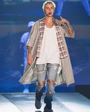 kanye west denim jeans designer clothes rockstar justin bieber ankle zipper destroyed skinny ripped jeans for men fear of god