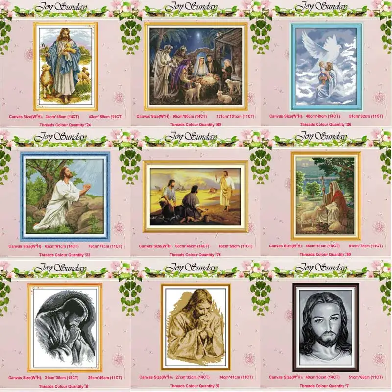 

Jesus Child baby Angel counted 11CT 14CT Cross Stitch Set Wholesale DIY DMC Cross-stitch Kit Embroidery Needlework Home Decor