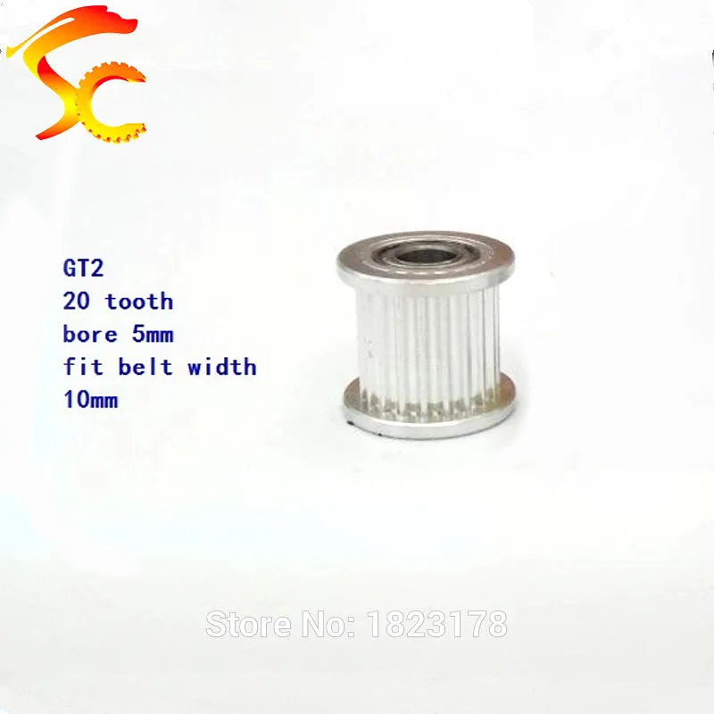 

GT2 20 teeth Passive Synchronous Wheel Aluminum bore 5mm for 3D Printer Idler Pulley Width 9mm/10mm