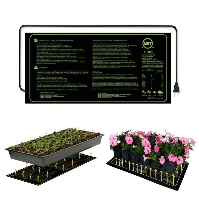Садовый водонепроницаемый 52x24 см нагревательный коврик для рассады коврик для роста растений Проращивание семян клон стартер грелка