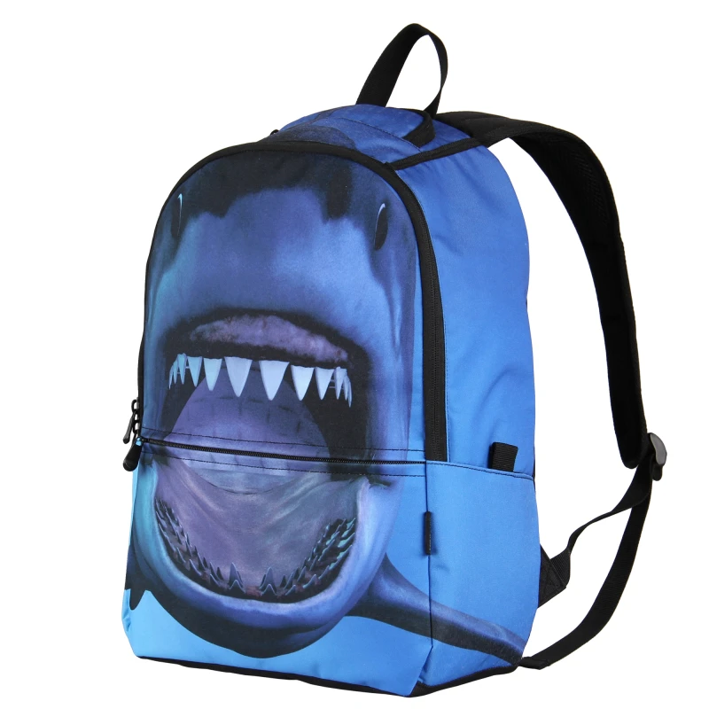 

Blue 3D Shark Backpack Men Rugzak Rucksakack for Daily Back Pack Mochila Feminina Laptop Bagpack School Bags for Teenager Boys