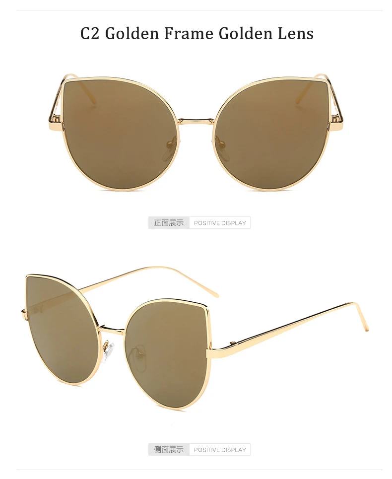 Luxury Cat Eye Sunglasses Women PATEN 2017 New Stylish Sunglass Beach Fashion Metal Mirror Glasses Female for Night Club UV400 3236  (6)