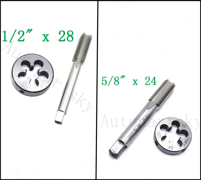 1/"-28(1/2" x 28) или 5/"-24(5/8x24) UNF HSS резьбовой кран и штампованный набор высококачественный