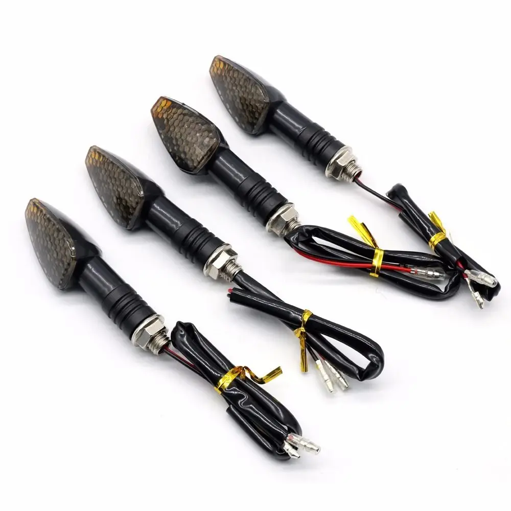 Mayitr 4pcs Motorcycle Amber LED Turn Signal Very Bright Indicator Lamp For Honda Kawasaki Suzuki Street Bike Scooter