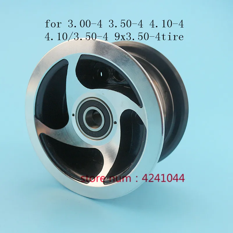 Electric Scooter 3.00-4 3.50-4 4.10-4 4.10/3.50-4 9x3.50-4'' wheel rim 4 inch alloy 6202 bearing hub fit MiNi Moto,ATV&Go Kart