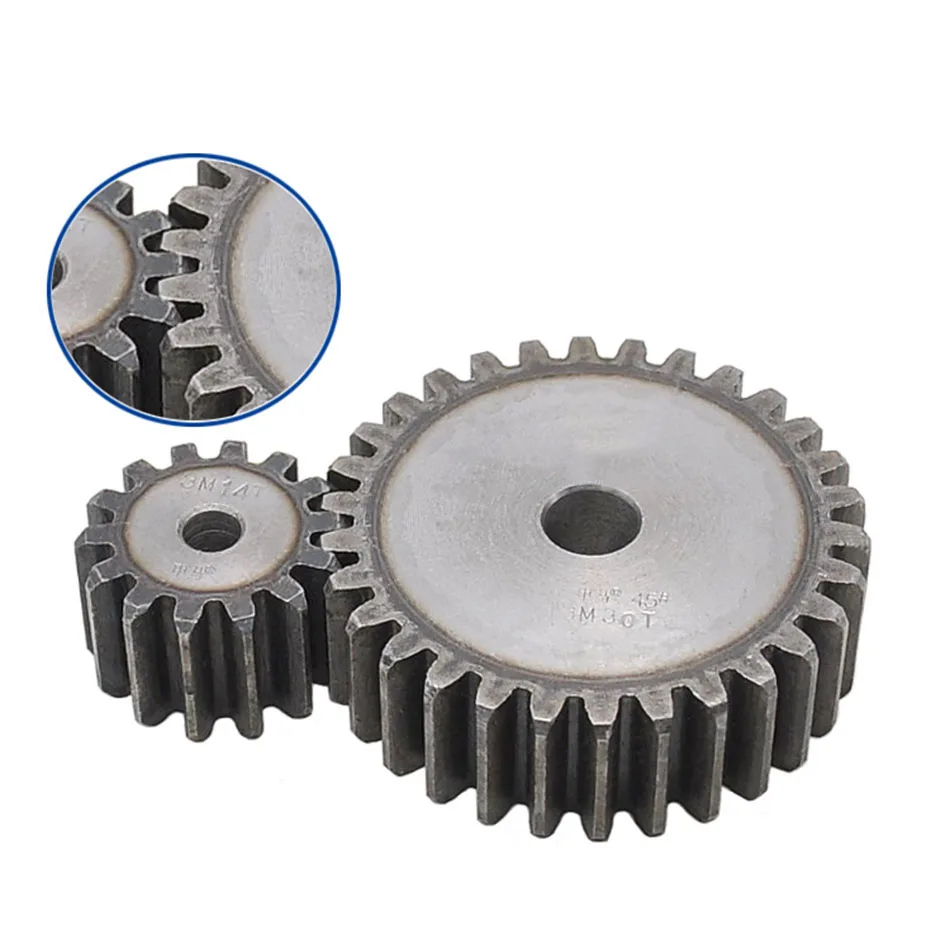 

Flat Gear 3M-42/43/44/45/46/47/48/49/50/51/52/53T 45# Carbon Steel Cylindrical Gear Height 30 mm High Frequency Quenching Teeth