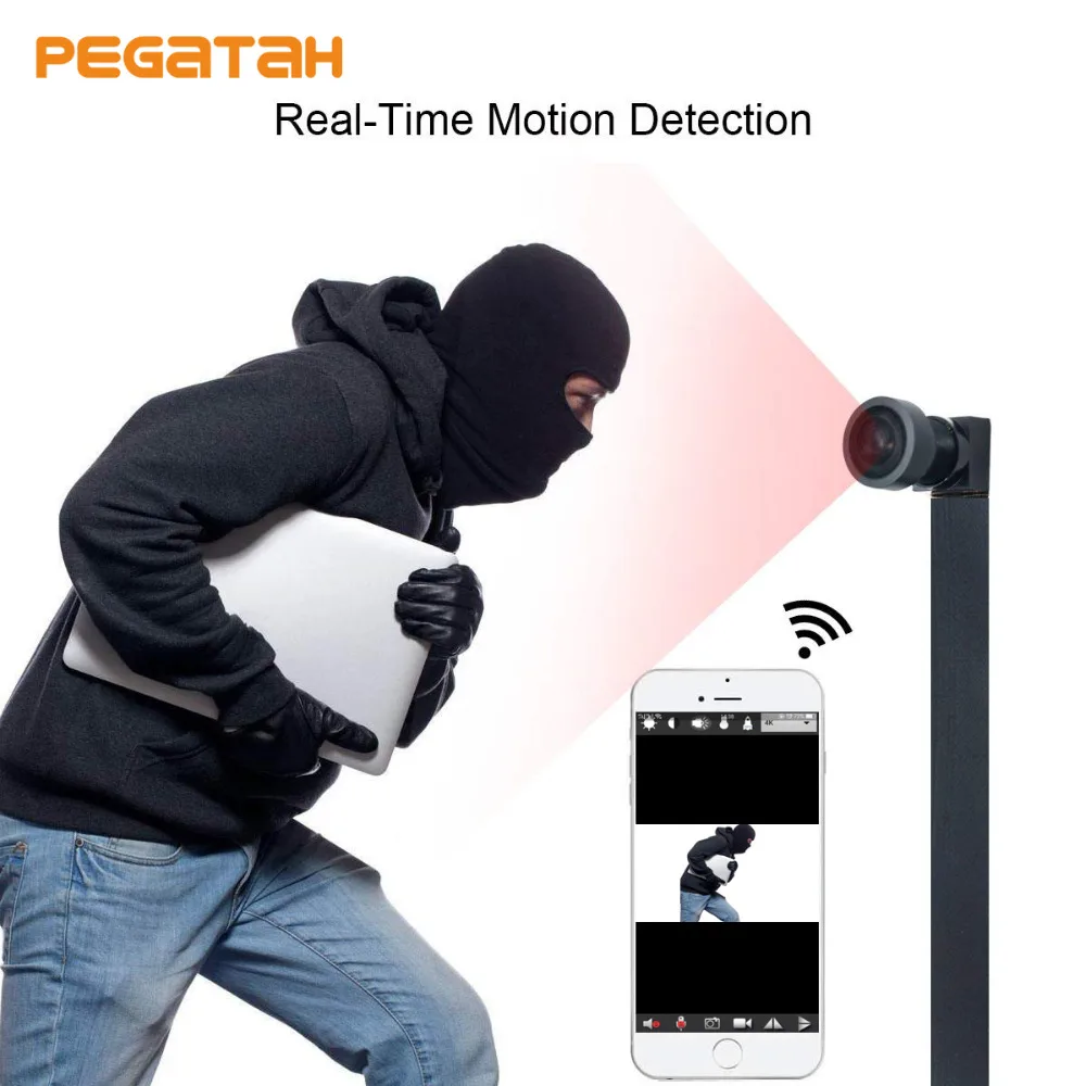 New HD 2MP WIFI Wireless Mini Camera, recording Motion Detection Mail push alarm Nanny Cam Wide view angle 112 support TF Card