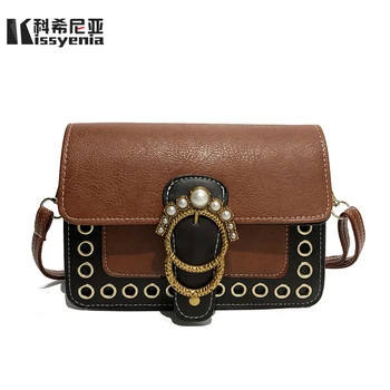 

Kissyenia Women Summer Leather Handbags 2018 PU Small Flaps Brand Designer Pearl Shoulder Bags Women Purse Luxury Clutch KS1079