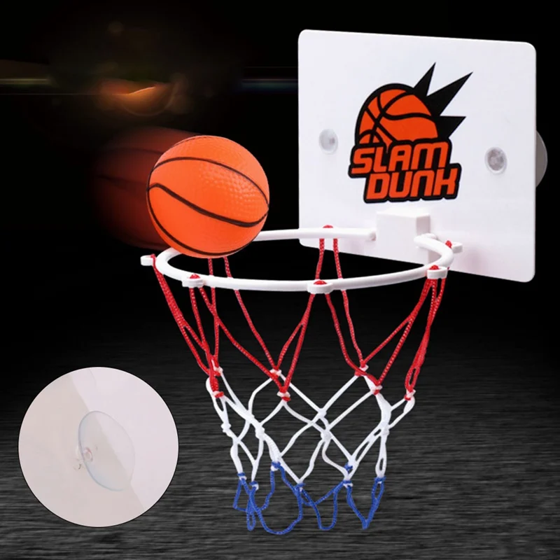 3 Pcs Set Funny Mini Portable BasketBall Hoop Toy Toilet Bathroom Home