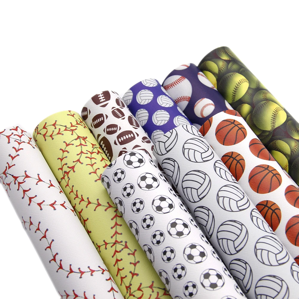 

9pcs/set 20*34cm Football Soccer Heart Fourth of July Faux Synthetic Leather,DIY handmade materials For Bag Phone Case,1Yc6104