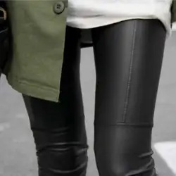 Новый Мода 2017 г. женщина полная кожа Лоскутная ремонт установки женские ботильоны Длина брюки искусственной кожаные штаны Леггинсы