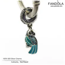 Se adapta a Pandora Charms Pulsera Plata 925 Tropical Original Loro Colgante para La Joyería Que Hace DIY Del Encanto de Las Mujeres Regalo