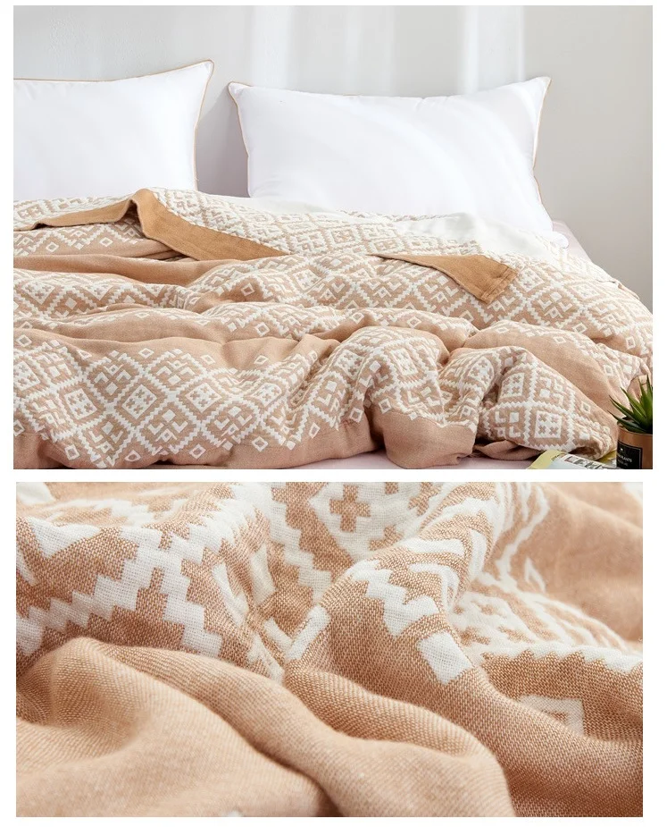 Junwell хлопковое муслиновое летнее одеяло для кровати, дивана, путешествий, дышащее шикарное большое мягкое покрывало, Para одеяло