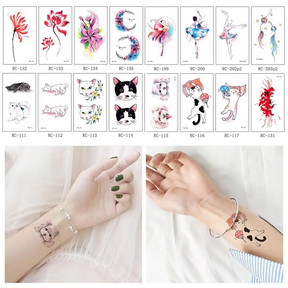 

3PCS Girl Pattern Fake Waterproof Tattoo Flower Design Flash Transfer Tattoo Beauty Women Body Art Arm Tatoo Sticker #275441G
