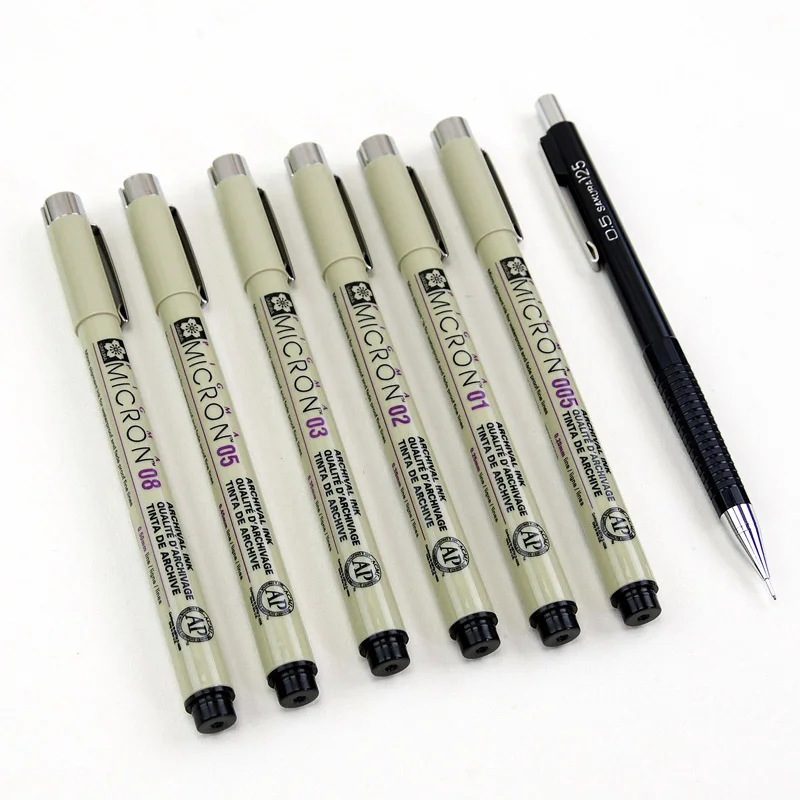 Сакура пигма микрон игла эскиз дизайн Манга ручка для рисования набор манга инструменты для рисования