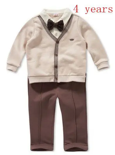 Новинка 2013, комплект осенней одежды, одежда для маленьких мальчиков, комбинезон для новорожденных мальчиков, Костюм Джентльмена, infantil bebe, с длинными рукавами - Цвет: khaki4 years