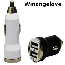 Winangeleve 200 шт./лот, белый, черный цвет, полный 2А 2.1A+ 1А, двойной usb порт, автомобильное зарядное устройство, адаптер для iphone 4, 5, 6, 7, для samsung