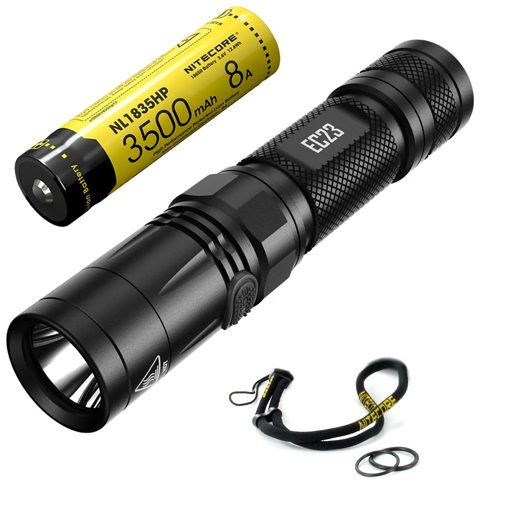 Топ продаж NITECORE 1800LM светодиодный фонарик EC23 18650 перезаряжаемый аккумулятор водонепроницаемый наружный походный портативный фонарь - Испускаемый цвет: with 3500mah 8A