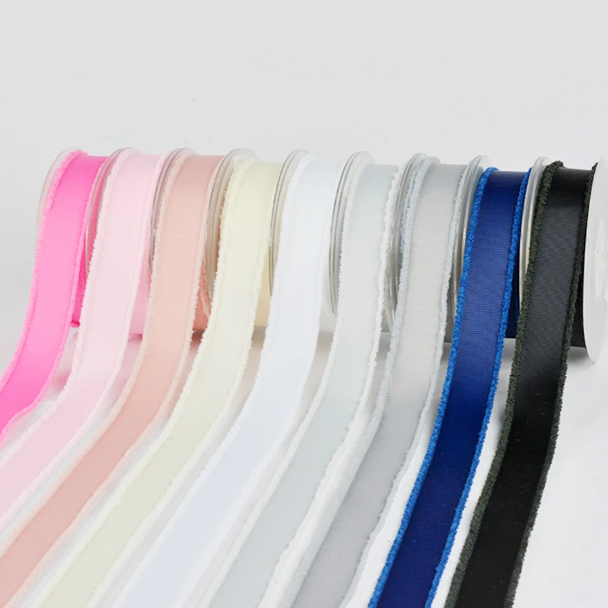 50 yards 5/8 fringed trim ribbon 16mm Printed Grosgrain Fringe Ribbons