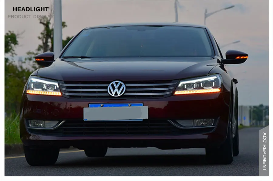 2 шт. светодиодный фары для VW Passat 2011- светодиодный Автомобильные фары ангельские глазки комплект ксеноновых фар, Высокопрочная конструкция протовотуманная подсветка Габаритные огни