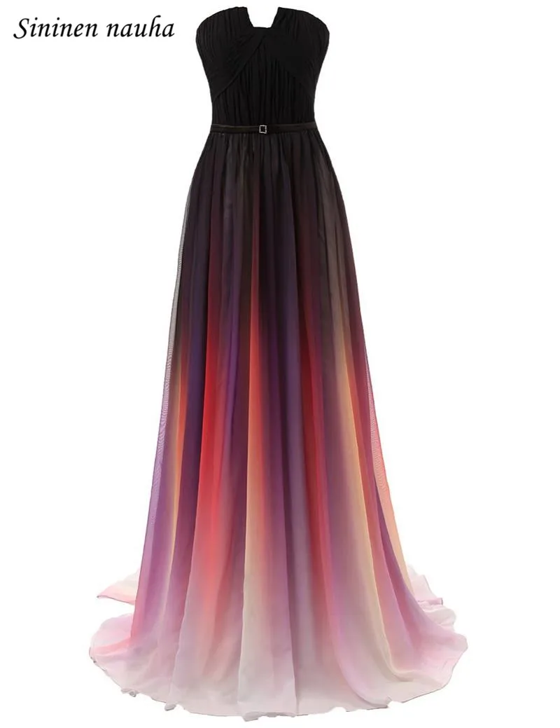

Gradient Ombre Long Evening Formal Dresses Prom Dress A Line Chiffon For Women Juniors Vestidos De Festa Robe De Soiree 208