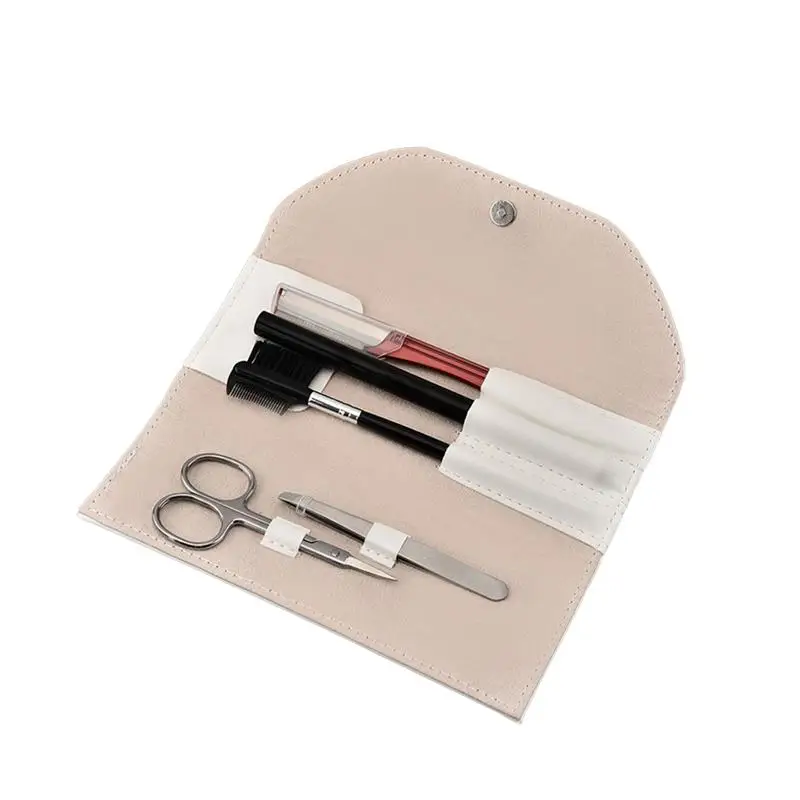 

Portable Tweezer and Scissor Set Eyebrow Grooming Kit for Eyebrow Trimming 5 in 1 Eyebrow Care Set for Men and Women
