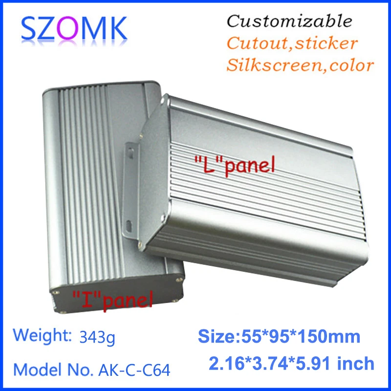 

10 pcs, 55*95*150mm aluminum housing China market of electronic enclosure project aluminum case szomk quality control box