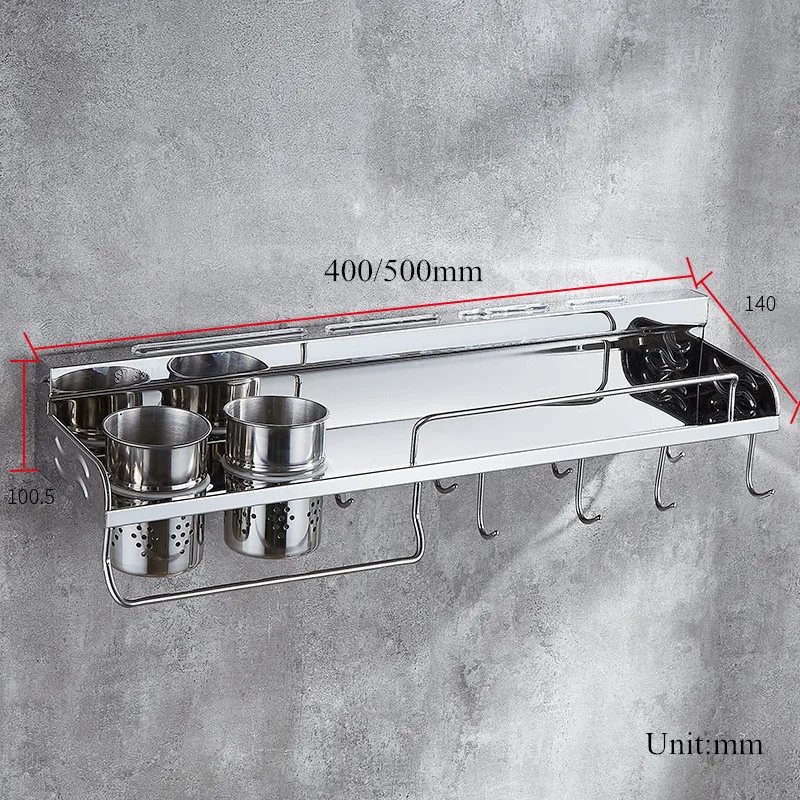  Kitchen Pantry Racks 304 Stainless Steel Wall Shelf Cookware Storage Knife Kitchen Utensil Tool Sun - 32953293300
