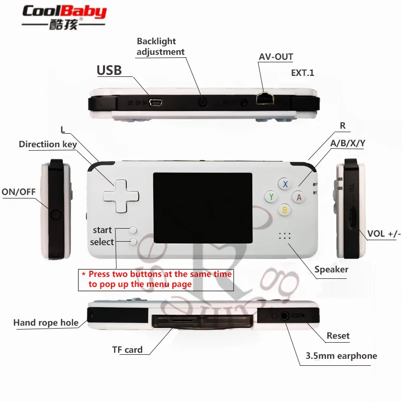 Coolbaby RS-97 Ретро портативная игровая консоль портативные мини-видео игровые плееры MP4 MP5 воспроизведение Built-in3000 игры детские подарки