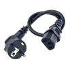 CEE7/7 to IEC C13 Power Cords, 10A, 250V, H05VV-F 0.75mm Cable ,Short Schuko to C13 Power cord,1ft/30cm ► Photo 2/6