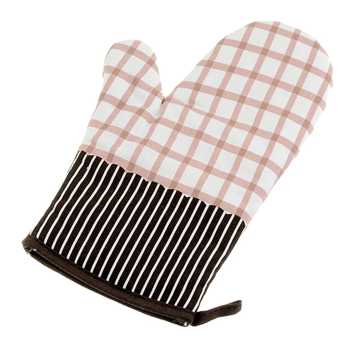 1Pair Oven Mitts Microwave Polyester& Cotton Heat-Resistant Gloves Baking Mitts Baking Tool For Restaurant Cake Color Random