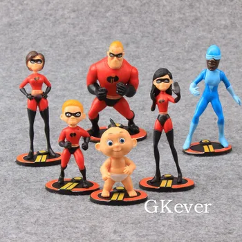 

6pcs/set Super man The Incredibles 2 Mr. Incredibles PVC Action figure Toys Model Dolls 7-10cm Kids Gift
